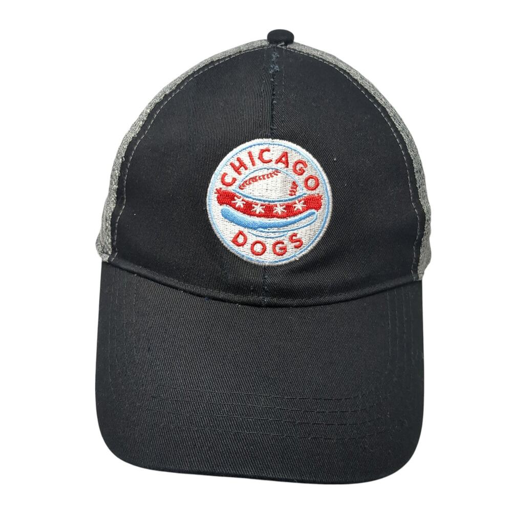 Chicago Dogs Fan First Trucker Cap Black One Size Adjustable Mesh Back APC